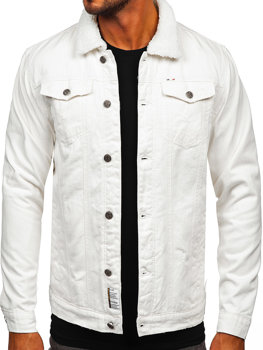 Біла джинсова утеплена куртка чоловіча Bolf MJ541
