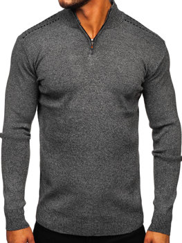 Графітовий Чоловічий светр з коміром cтійка Bolf S8279
