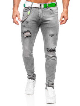 Графітові чоловічі завужені джинси з поясом Bolf KX953