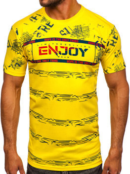 Жовта бавовняна футболка чоловіча Bolf 14471