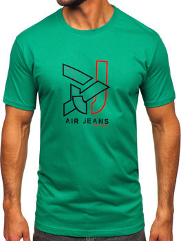 Зелена бавовняна чоловіча футболка Bolf 14769