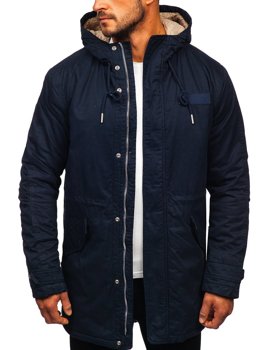 Куртка чоловіча зимова парка темно-синя Bolf EX838
