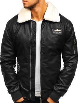 Куртка чоловіча куртка-пілот чорна Bolf EX837