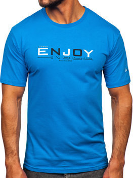 Синя бавовняна чоловіча футболка Bolf 14739