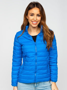 Синя жіноча демісезонна стьобана куртка Bolf 1141