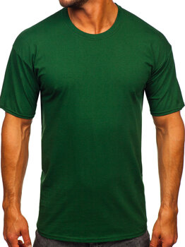 Темно-зелена бавовняна чоловіча футболка без принту Bolf B459