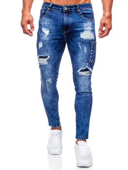 Темно-сині чоловічі джинсові штани slim fit Bolf TF249