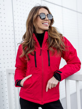 Червона зимова жіноча лижна куртка Bolf HH012