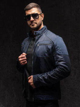 Чоловіча демісезонна куртка темно-синя Bolf 1702A1