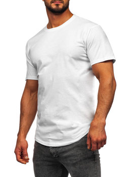 Чоловіча подовжена футболка без принта біла Bolf 14290