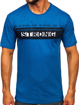 Чоловіча футболка з принтом синя Bolf 14204
