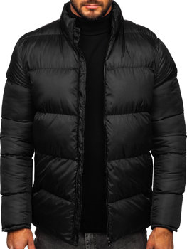 Чорна стьобана куртка чоловіча зимова Bolf 0025