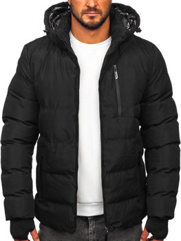 Чорна стьобана куртка чоловіча зимова Bolf 5M756