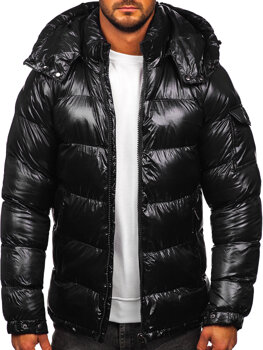 Чорна стьобана чоловіча зимова куртка Bolf 9976