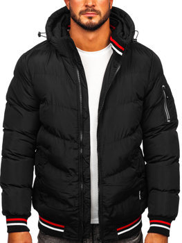 Чорна чоловіча зимова стьобана куртка Bolf 6971