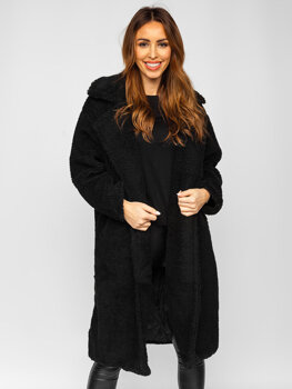 Чорне довге утеплене жіноче зимове пальто Bolf AN105A