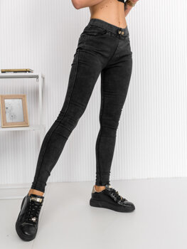 Чорні жіночі джинсові легінси Bolf W7059