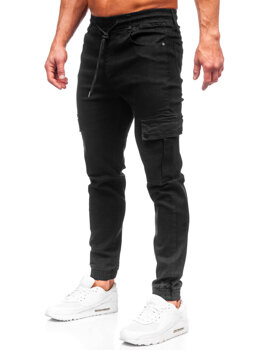 Чорні чоловічі джинси джоггери-карго Bolf 8127