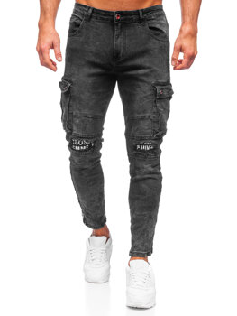 Чорні чоловічі джинсові штани карго Bolf TF117