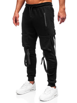 Чорні чоловічі спортивні штани джоггери-карго Bolf 6581
