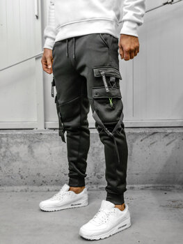 Чорні чоловічі спортивні штани джоггери-карго Bolf HSS015A