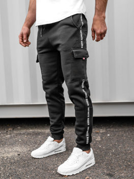 Чорні чоловічі спортивні штани джоггери карго Bolf JX8715B