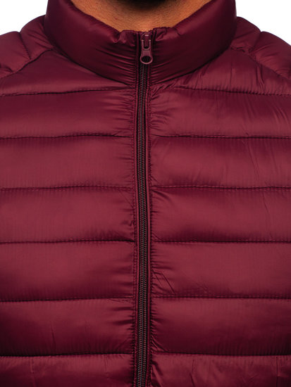 Бордова чоловіча стьобана демісезонна куртка Bolf 23M9005
