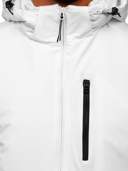 Біла чоловіча зимова спортивна куртка Bolf HH011