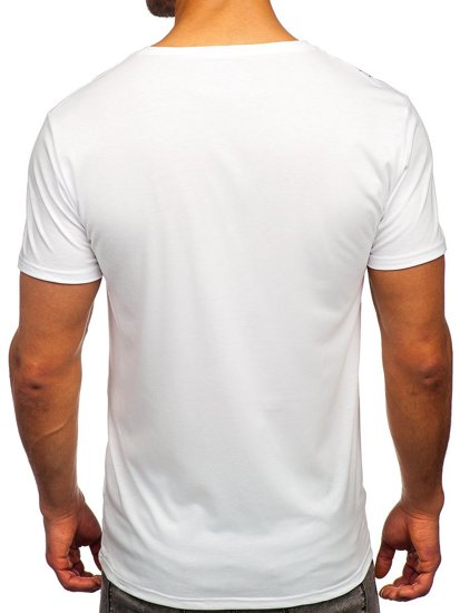 Біла чоловіча футболка з принтом Bolf Y70001