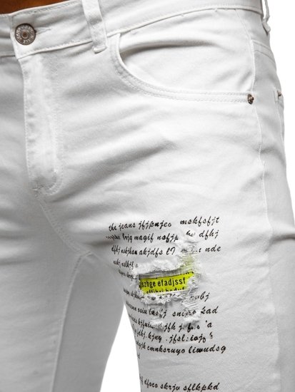 Білі джинсові штани чоловічі skinny fit Bolf KA1870-12