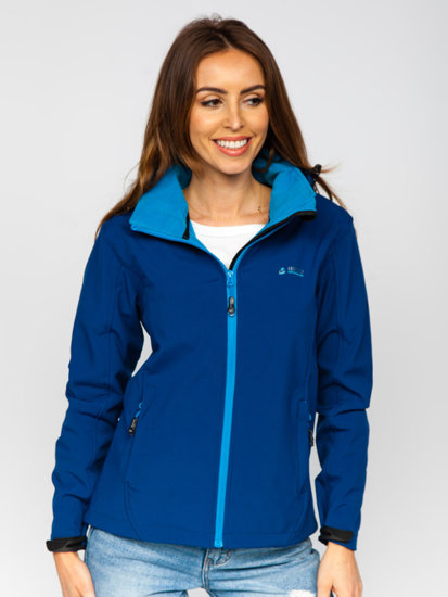 Куртка жіноча демісезонна софтшелл темно-синя Bolf AB056