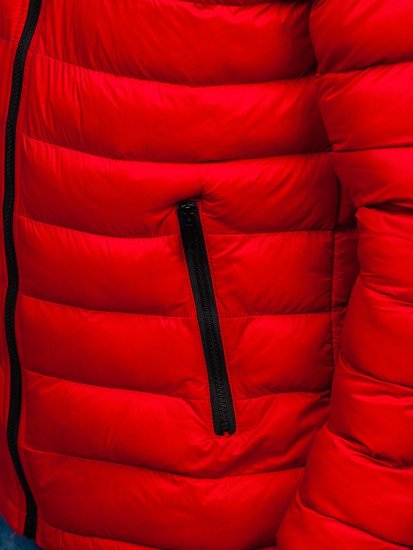 Куртка чоловіча демсезонна спортивна стьобана червона Bolf JP1101