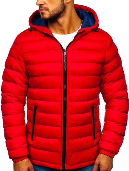 Куртка чоловіча демсезонна спортивна стьобана червона Bolf JP1101