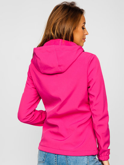 Рожева жіноча демісезонна куртка софтшелл Bolf HH028