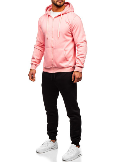 Світло-рожевий чоловічий спортивний костюм на застібці Bolf D004