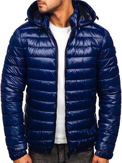 Синя демісезонна чоловіча стьобана куртка Bolf 6794