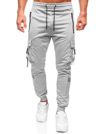 Сірі чоловічі штани джоггери-карго Bolf HS7046