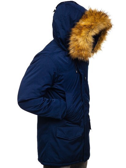 Темно-синя куртка чоловіча зимова парку Аляска Bolf HZ8109