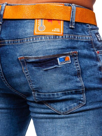 Темно-сині чоловічі джинси skinny fit з поясом Bolf 85095S0