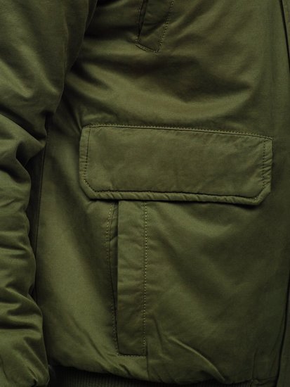 Чоловіча зимова куртка зелена Bolf 1778