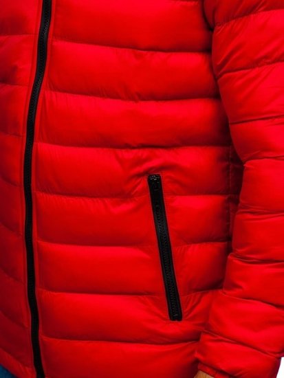 Чоловіча зимова спортивна куртка стьобана Червона Bolf JP1102