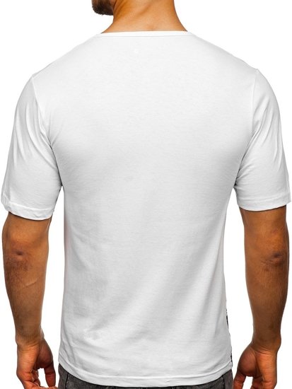 Чоловіча футболка з принтом біла Bolf 6305