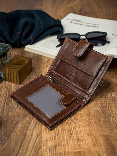 Чоловічий шкіряний гаманець коричневий 4515