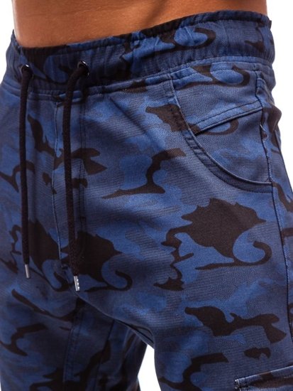 Чоловічі штани джогери карго сині Bolf 0404