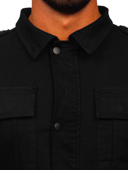 Чорна бавовняна чоловіча демісезонна куртка BOLF 10290