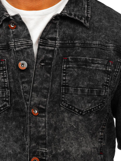 Чорна джинсова куртка чоловіча Bolf RC61125W1