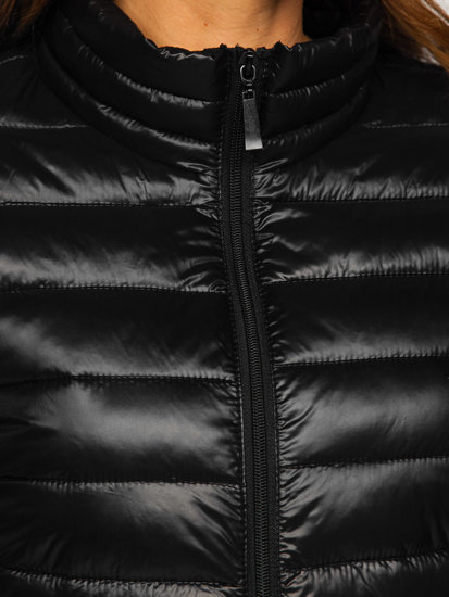 Чорна жіноча демісезонна стьобана куртка Bolf 5M706