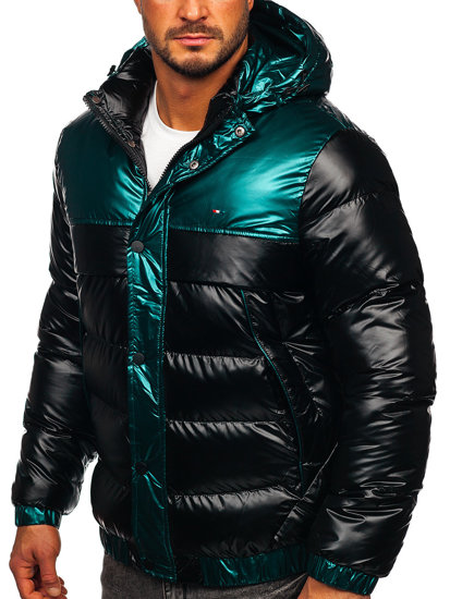 Чорна стьобана куртка чоловіча зимова Bolf 2146