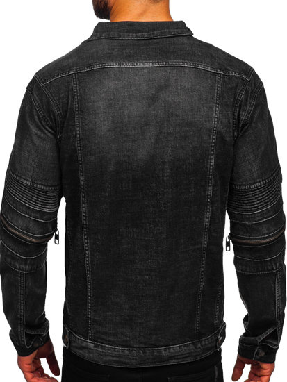 Чорна чоловіча джинсова куртка Bolf MJ508N