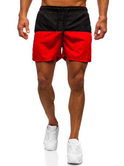 Чорно-червоні чоловічі пляжні шорти Bolf HM058